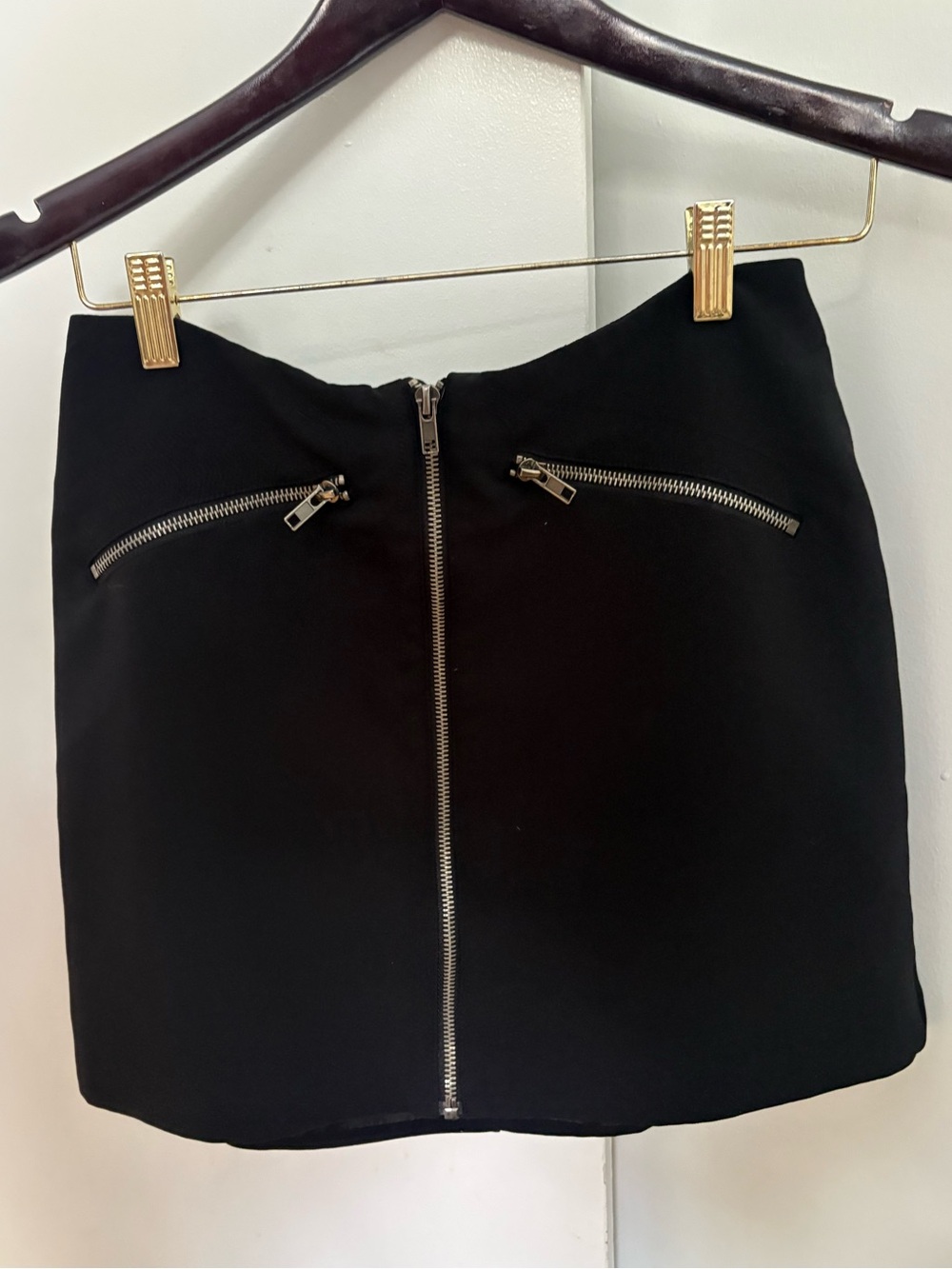 Forever 21 Black Mini Skirt with Front Zipper Detail